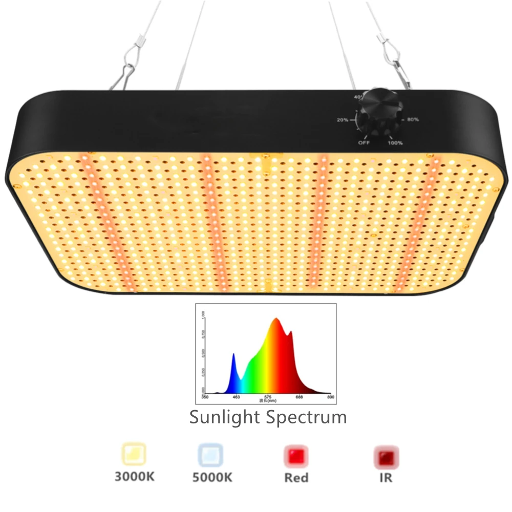 Qkwin QBS 130W Led Grow Light Board 588pcs leds samsung 281B Leds construídos com 26DB fãs espectro completo