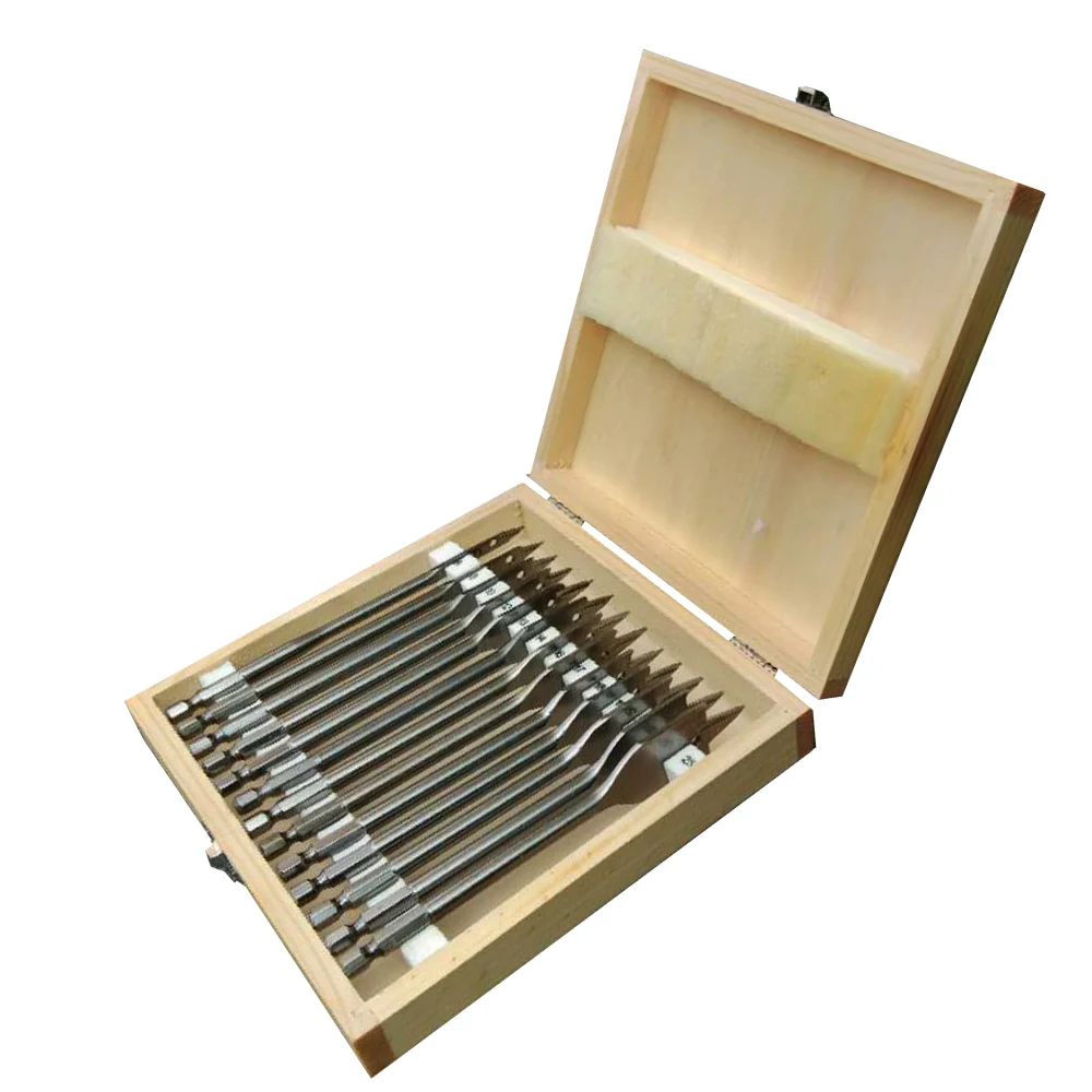 2 Box sets 13Pc and 16Pc flat drill bits woodworking opener with hexagonal handle wood working tools