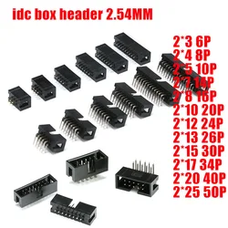 10PCS  Dip 6/10/20/26/34/40 Pin 2.54mm Pitch Male Socket Straight Idc Box Headers Pcb Connector Double Row 10p/20p/40p/50p Dc3