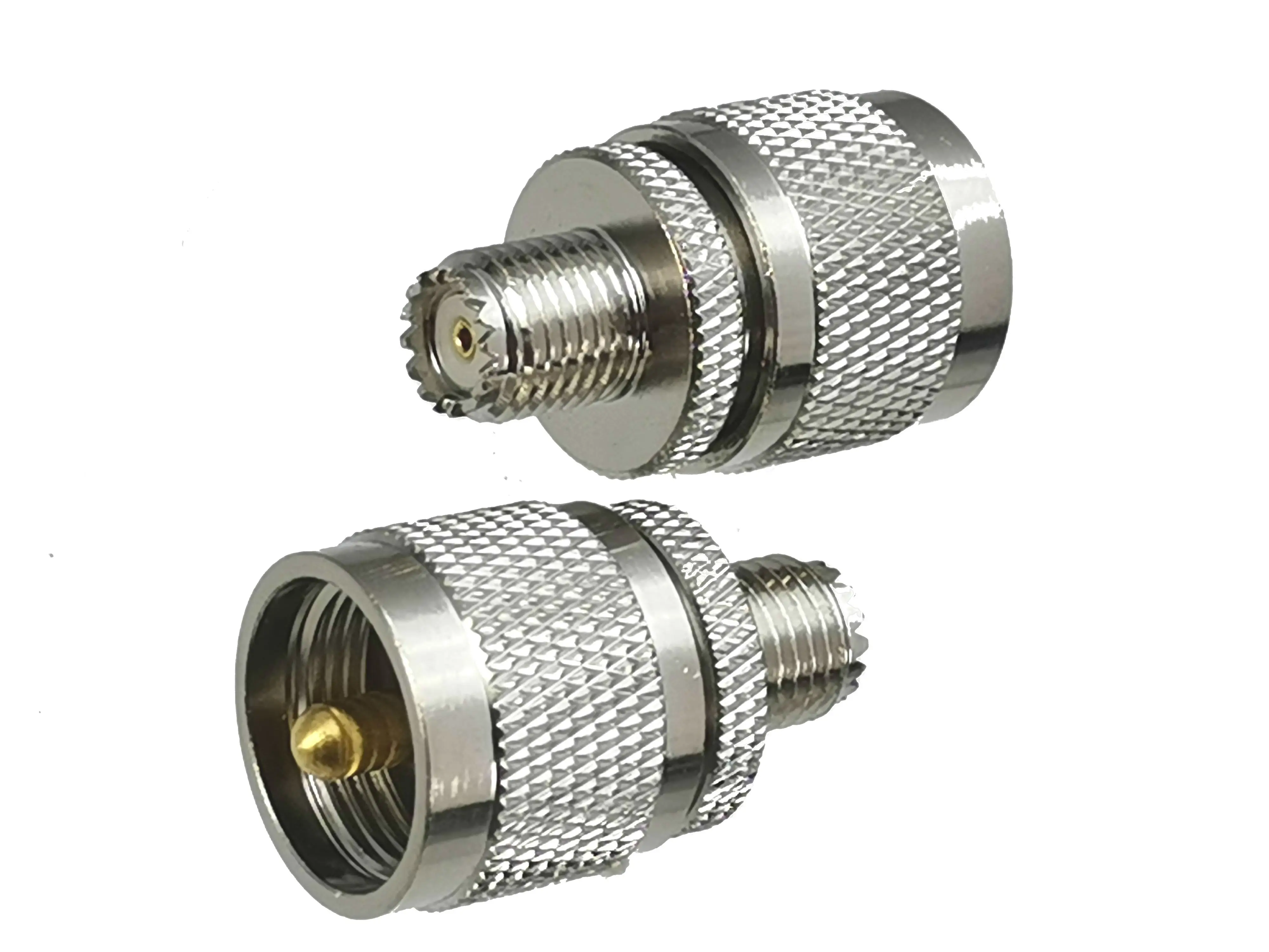 1pcs Connector Adapter UHF PL259 Male Plug to Mini UHF MiniUHF Female Jack RF Coaxial Converter Straight New Brass