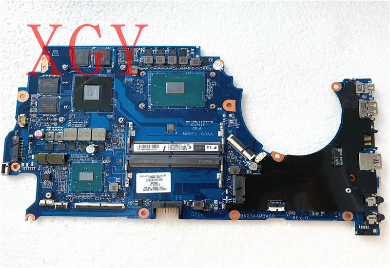 Original For HP 15-ce Laptop Motherboard i5-7300HQ SR32S GTX1050 929485-601 DAG3AAMBAG0 DDR4 100% Tested Fast Ship