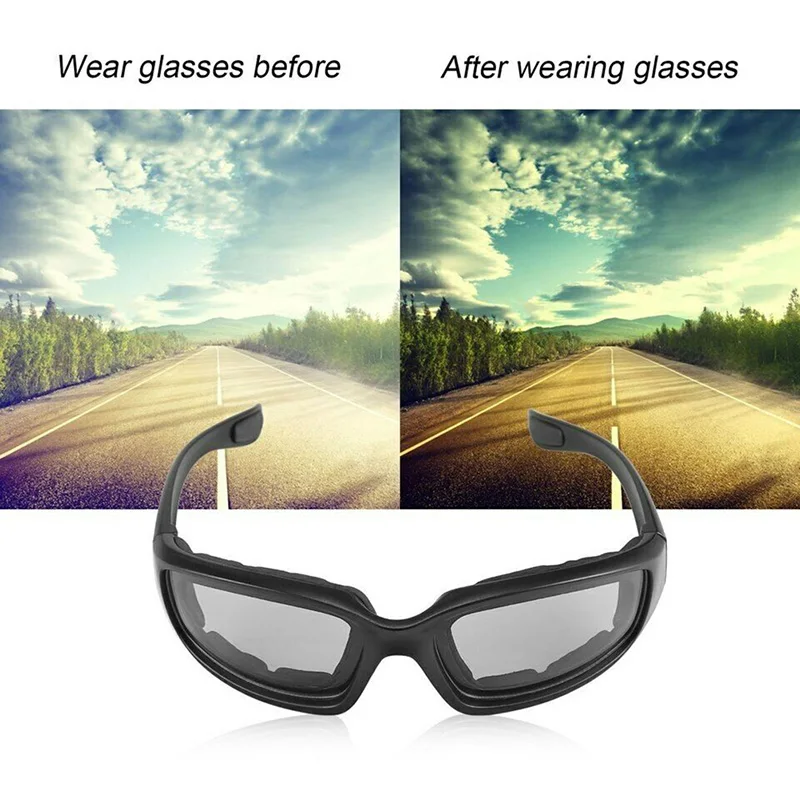 Motorcycle Wind Sand Riding Glasses Anti-Glare Motorcycle Glasses Polarized Night Driving Lens Glasses Outdoor Sunglasses