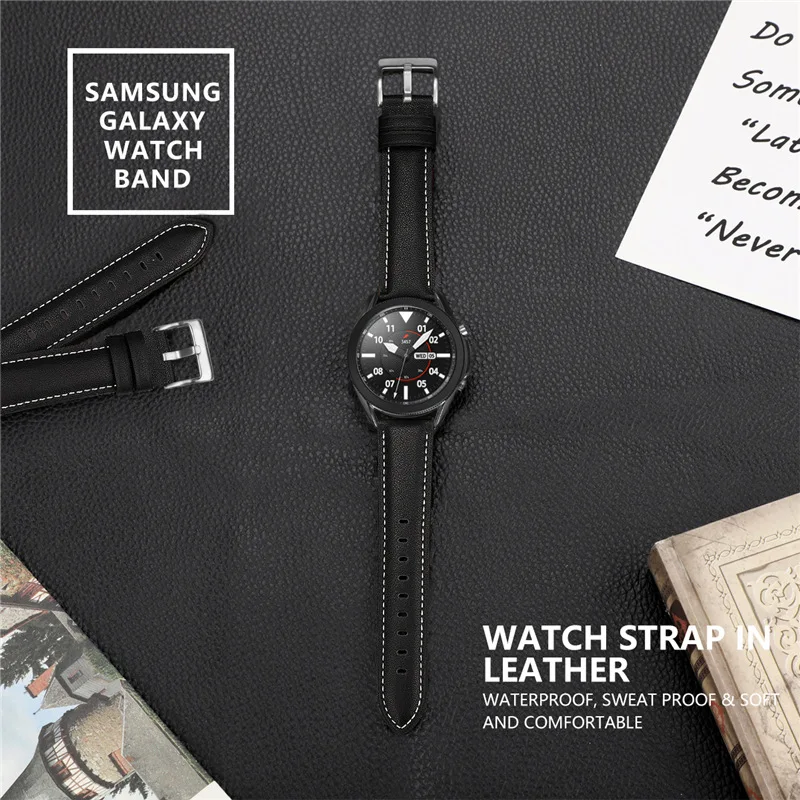 22mm 20mm Leather Band For Samsung Galaxy Watch 4 44mm 40mm Classic 42mm 46mm Strap For Galaxy Watch 3 45mm 41mm Active 2 44mm