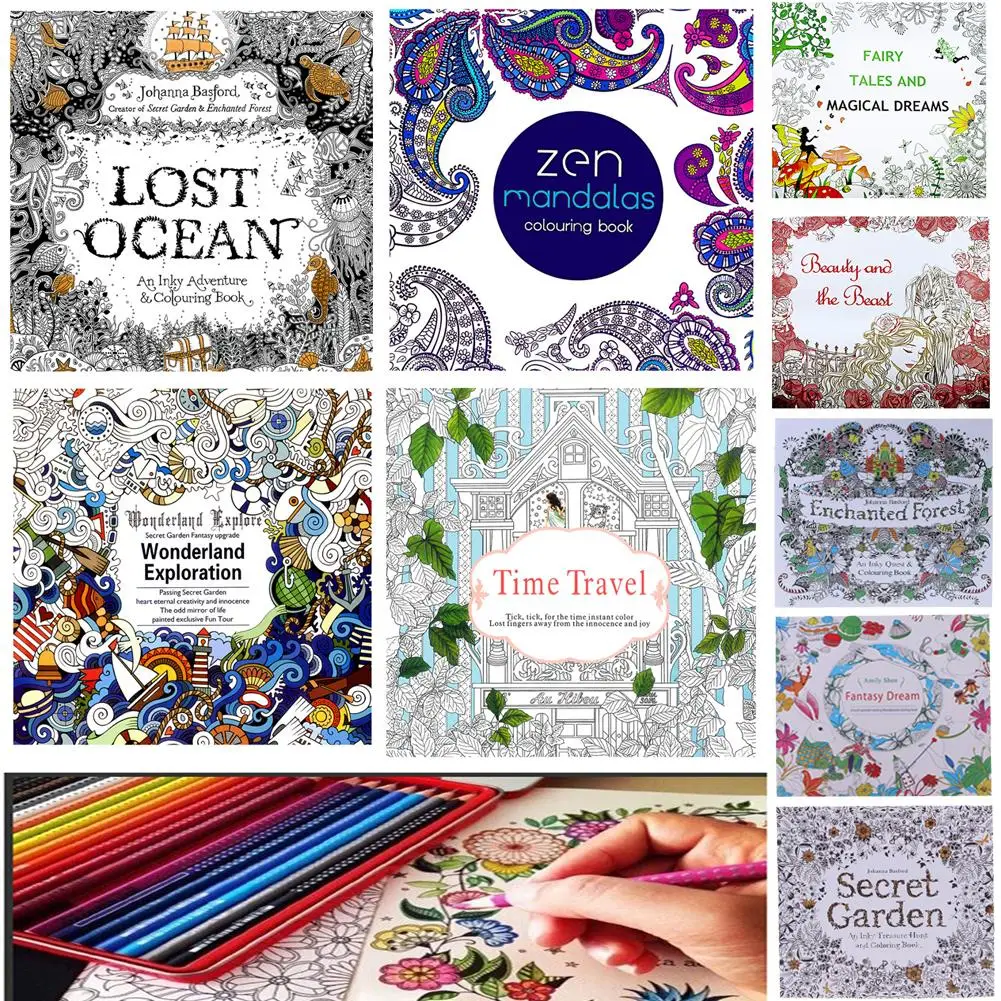 9 Styles Livre pour enfants Graffiti/Alice In Wonderland/New An Inky Treasure Hunt and Coloring Book By Johanna Basford/Amily Sh