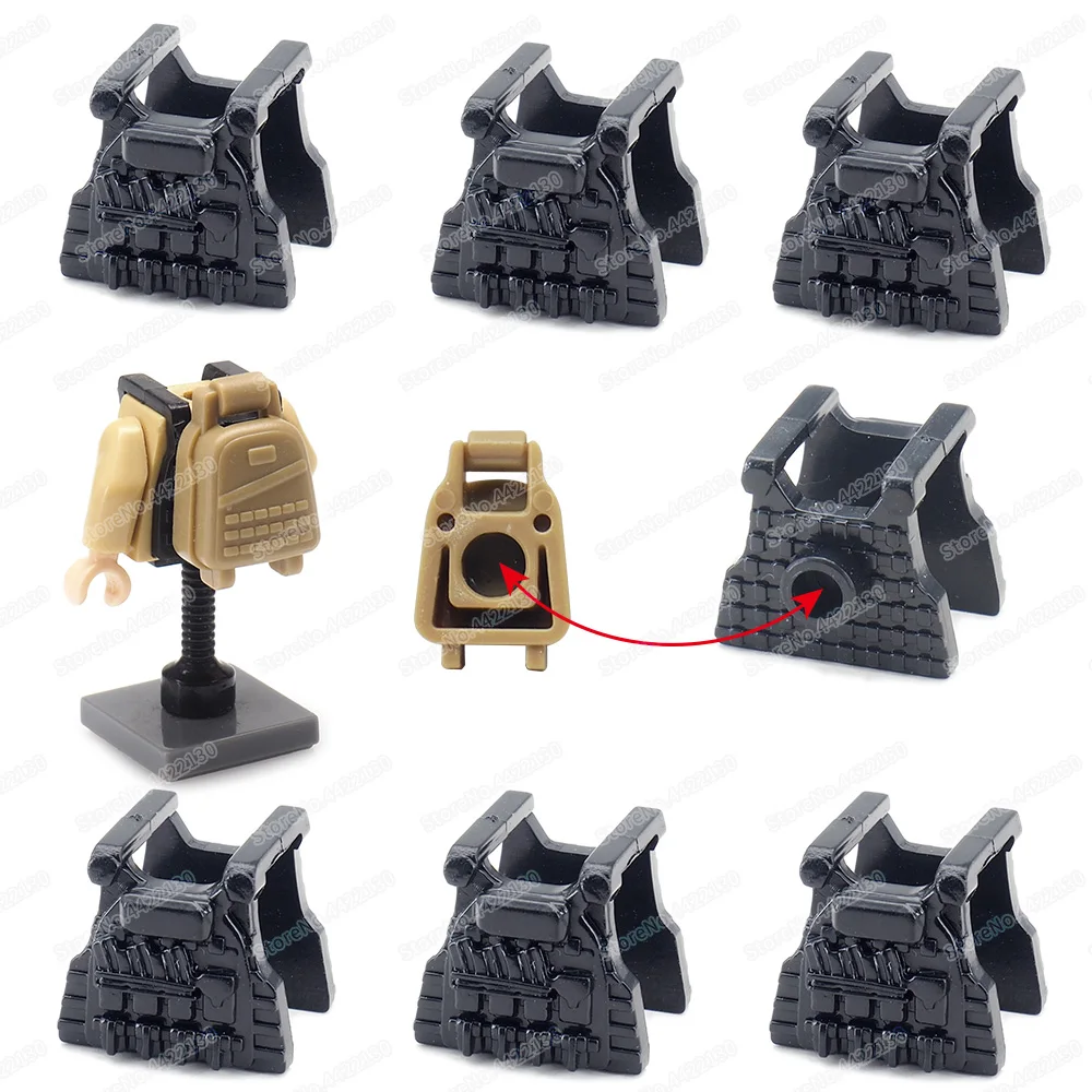 Military Figures Bulletproof Vest Building Blocks Set Diy Army Equipment Soldier Ww2 Special Force Moc Child Christmas Gift Toy
