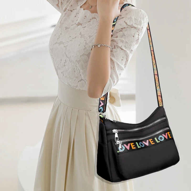 Frauen Umhängetasche Wasserdichte Nylon Oxford Schulter Messenger Taschen Casual Große Kapazität Handtasche Damen Reise Einkaufstasche – Detail 12