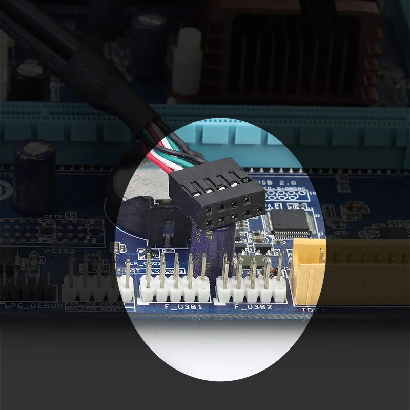 Cable USB Dupont 2,54 9P 5P para ordenador, Puerto hembra Dual, con Terminal de Cable de datos para el oído