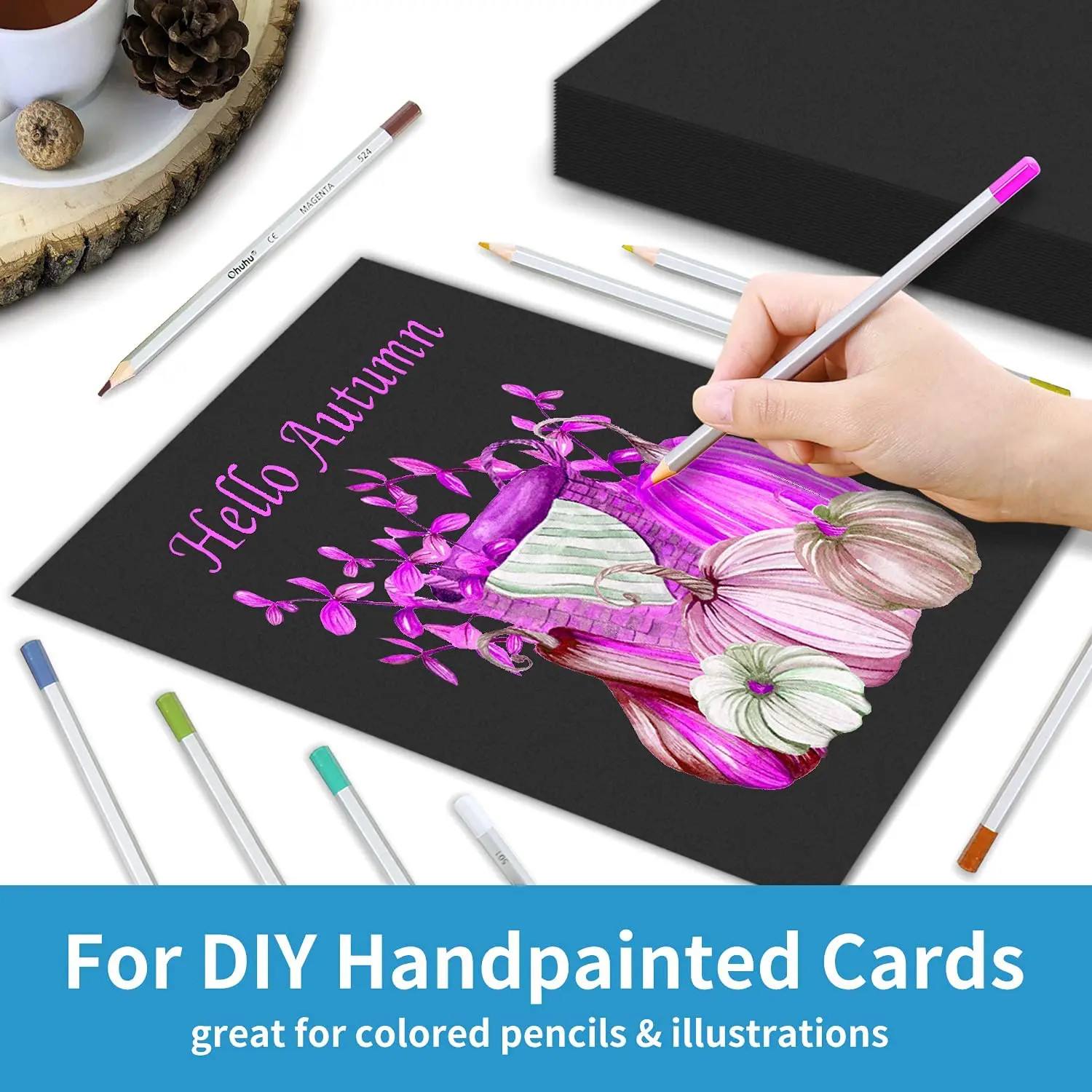 حجم A4 بطاقة ورقية سميكة بلمسة نهائية سوداء غير لامعة لسكرابوكينغ كرافت بطاقات صنع سمك 230GSM