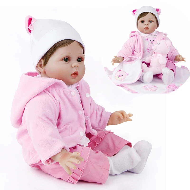 ZIYIUI Lifelike Reborn Doll 55Cm Realistic Silicone Vinyl Soft Cloth Body Big Eyes And Wigs Birthday Gifts Children Toys