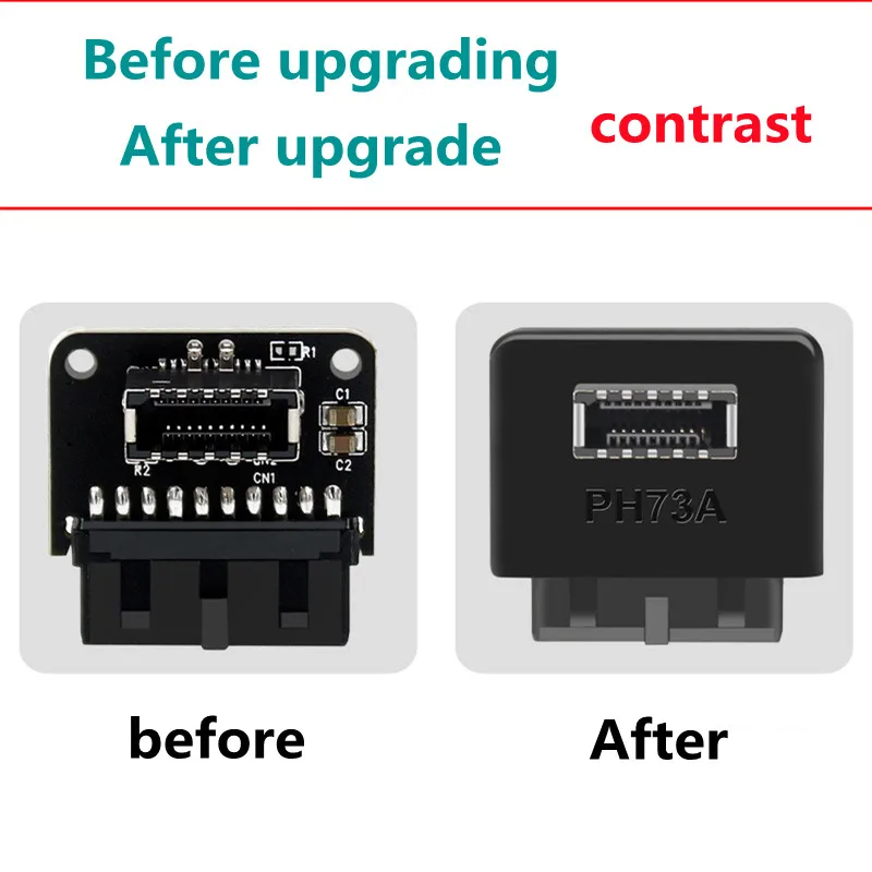 USB 3.0 Internal Header to USB 3.1/3.2 Type C front Type E Adapter 20pin to 19pin converter for pc motherboard Connector Riser