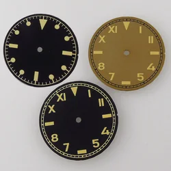 29mm Green Lume Black/Coffee California Watch Dial Fit for NH35 NH36 ETA2824/2836 Miyota82 Series Mingzhu2813 ST1612 Movement