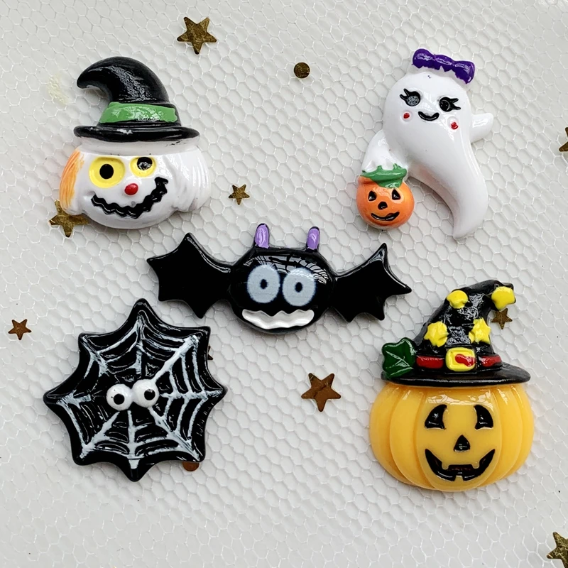 Halloween resin flat back multi - style resin scrapbook holiday decorations  embellishments halloween resin flatback 10pcs/lot