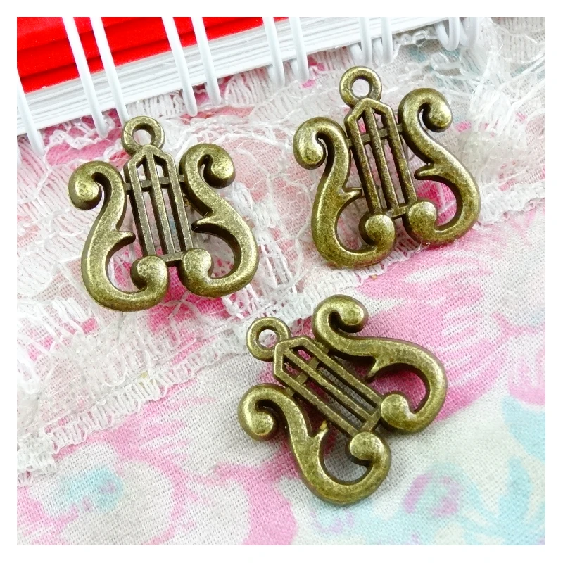 

40pcs 17.2*16MM Charms Musical Note Pendant Vintage Antique Bronze Color DIY Handmade Jewelry