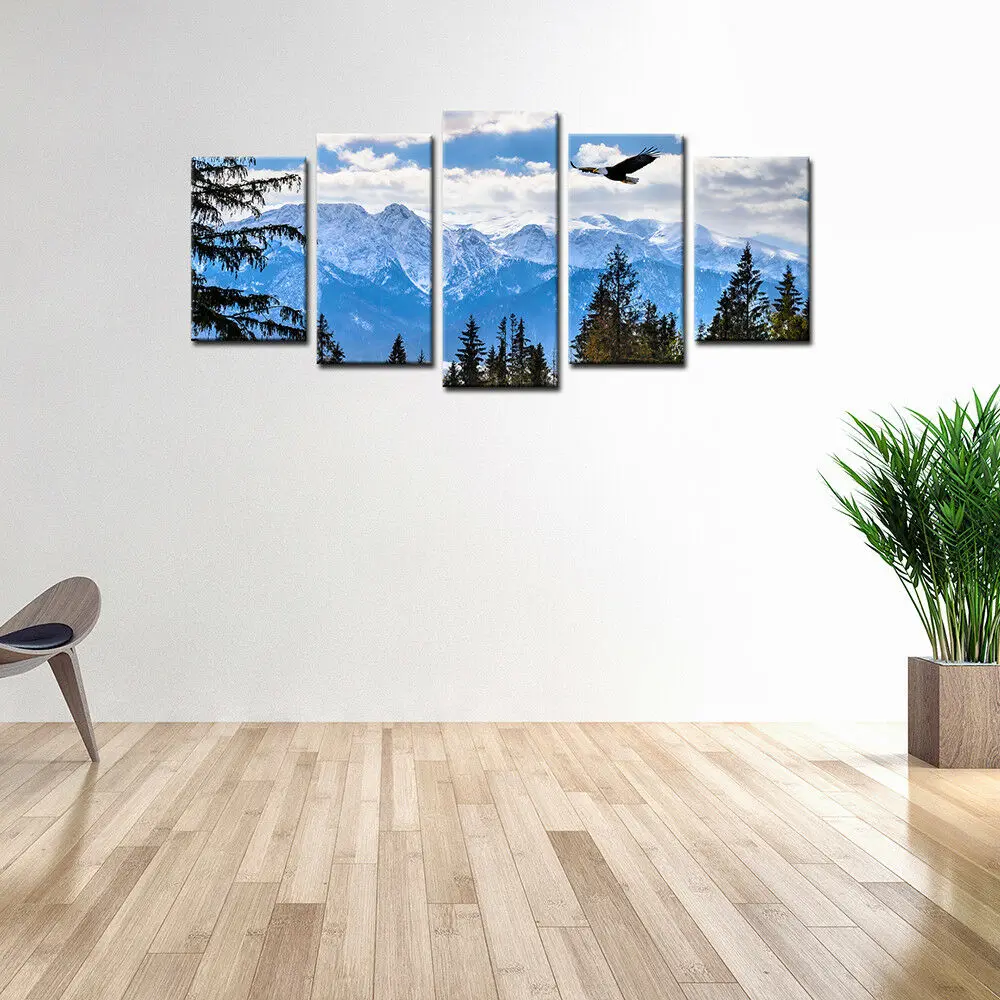 

Flying Eagle On Mountain 5 Panel Paintings HD Prints Posters Canvas Wall Art Pictures Gamer Living Room Home Decor