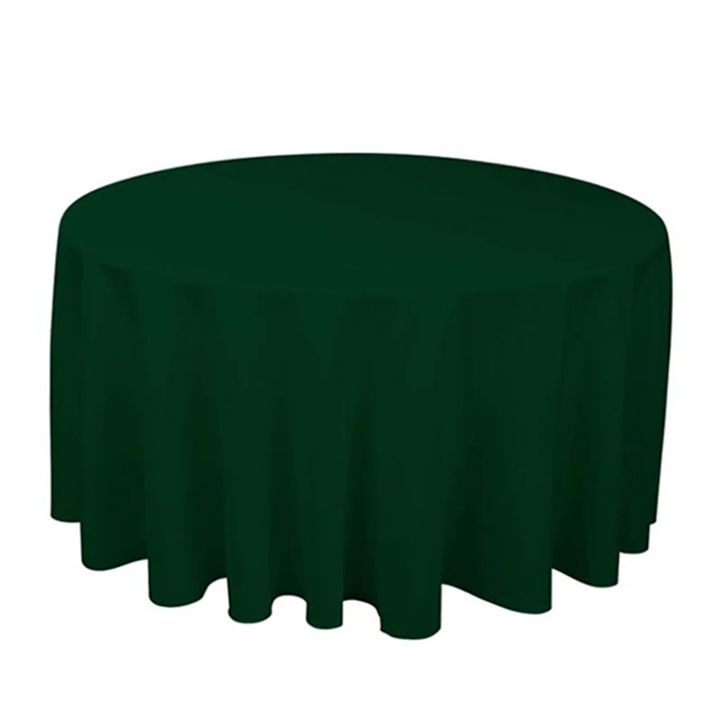 Nappe Ronde en Polyester de 22 Couleurs, Blanc, Noir, Rouge, Vert, Bleu, Or, Couverture de Table Solide pour ixde Mariage, Décoration de Maison