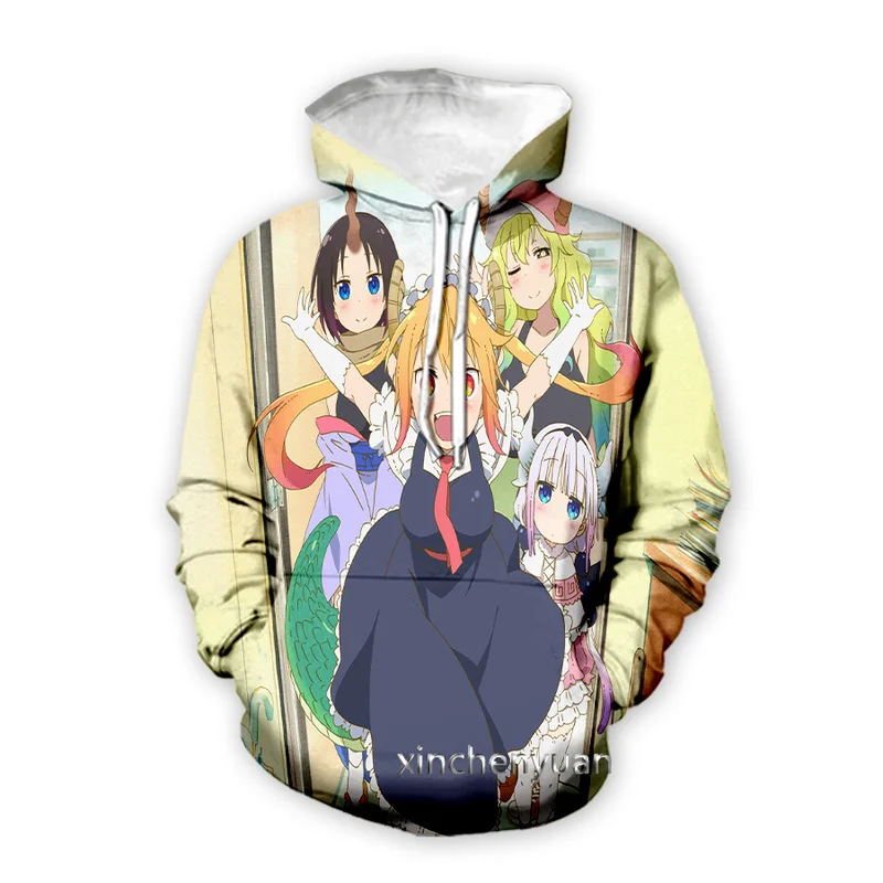 

xinchenyuan New Men/Women Anime Miss Kobayashi's Dragon Maid 3D Printed Long Sleeve Hoodie Fashion Men Sport Pullover Tops A49