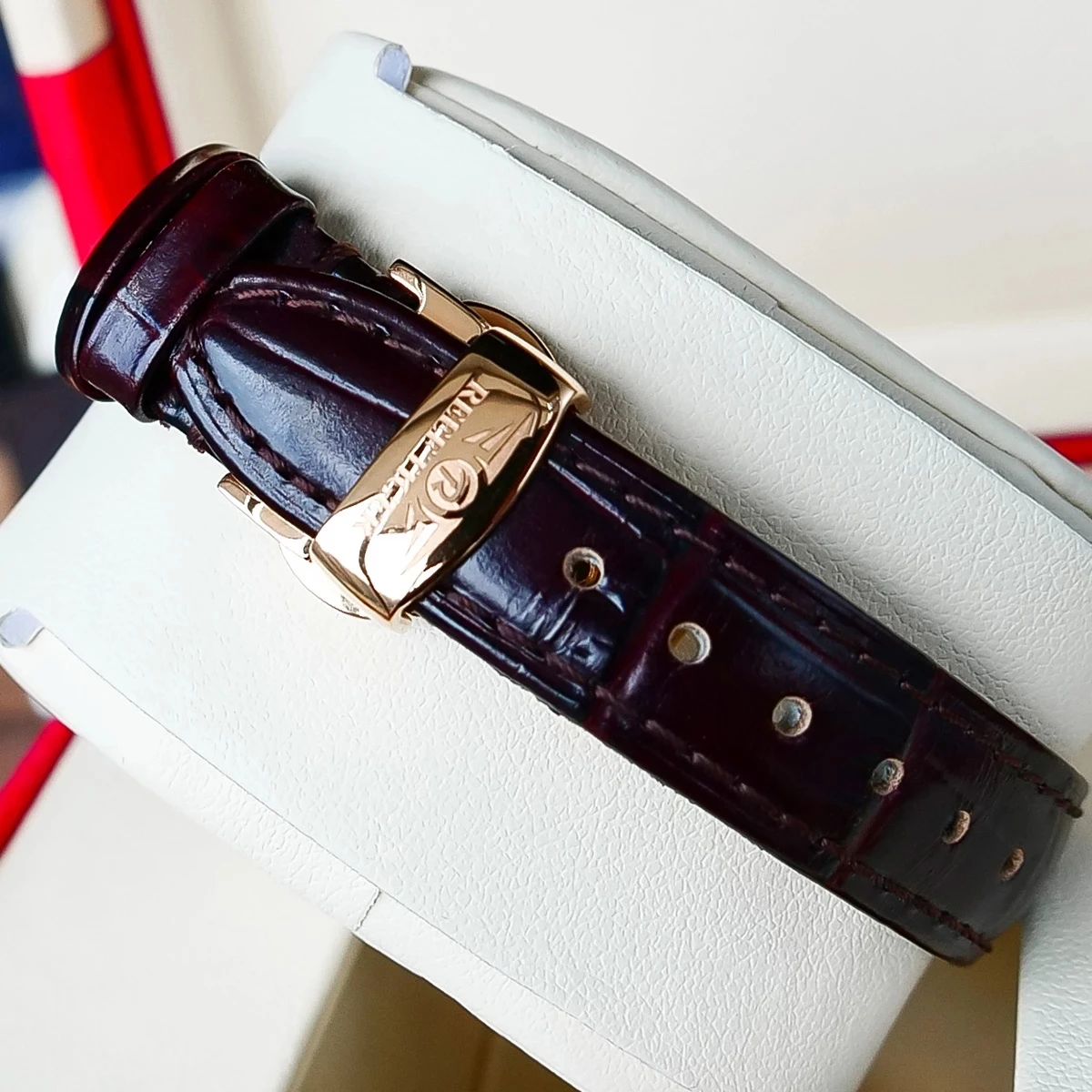 ساعات ريف تايجر النسائية الفاخرة بحزام جلدي بني #1