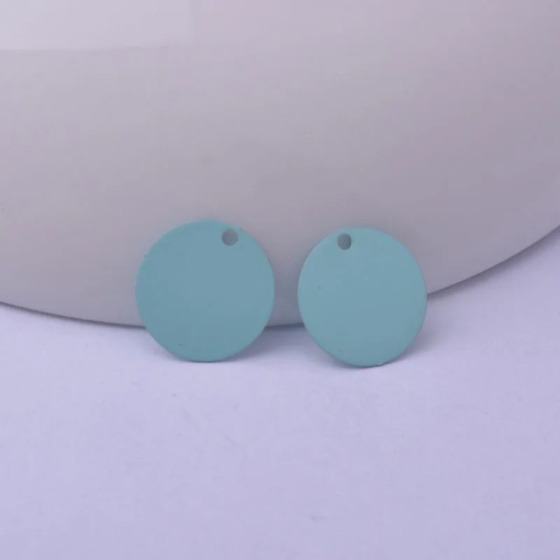 100 Stück AC10604 12mm runde Messinganhänger, glatte, mehrfarbige Accessoires, Anhänger für Ohrringe, Schmuckherstellung – Detail 5