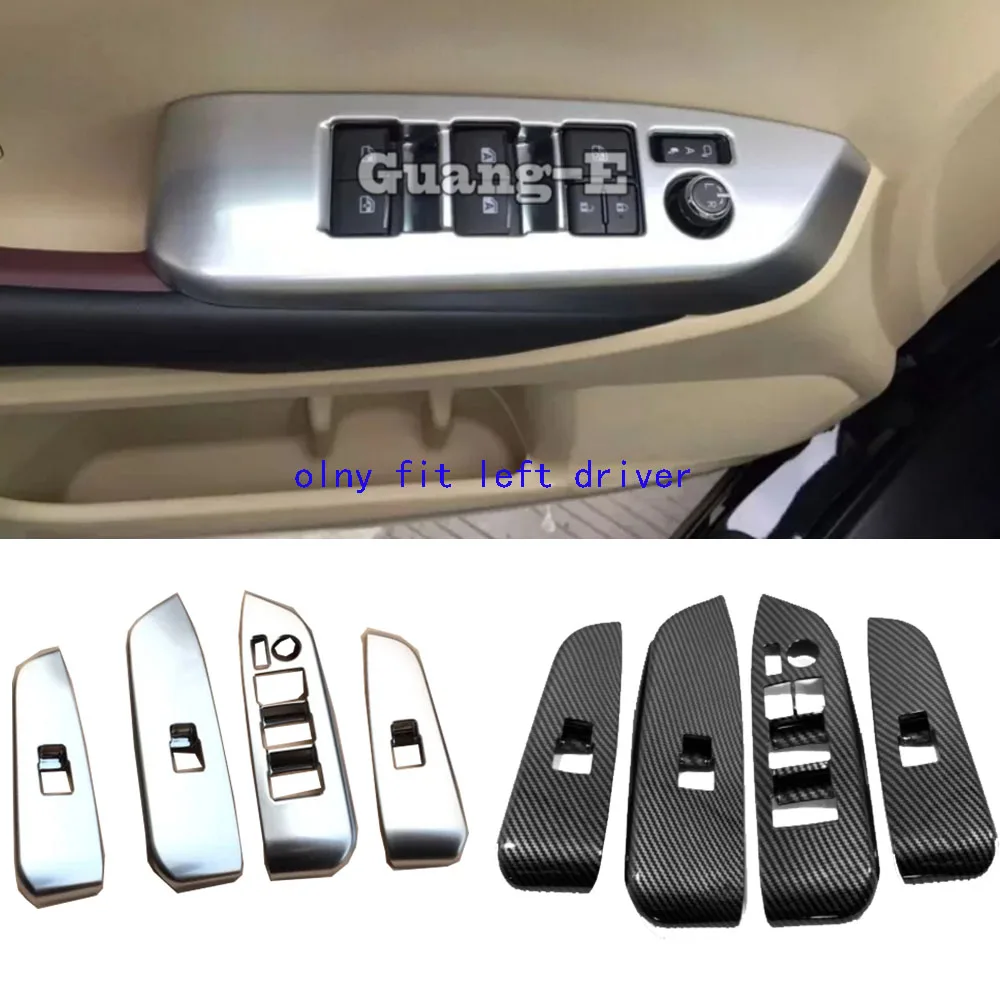 

For Toyota Highlander 2015 2016 2017-2020 Car Lamp Interior Inside Inner Door Window Glass Switch Panel Trim Frame Molding 4pcs