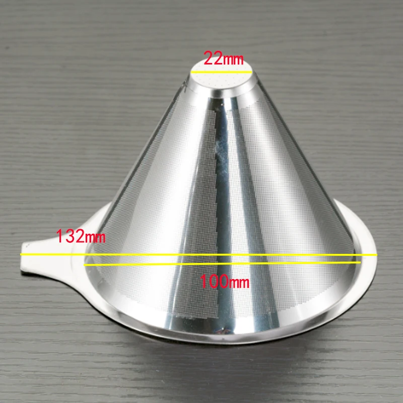 Double Layer 304 Stainless Steel Coffee Filter Holder Pour Over Coffees Dripper Mesh Coffee Tea Filter Basket Tools