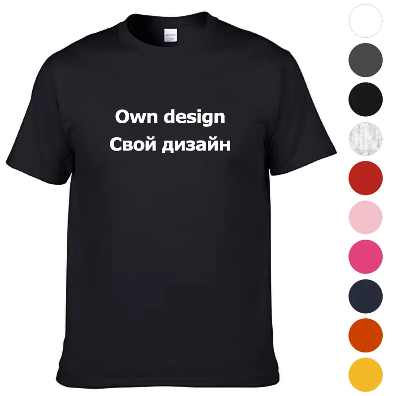 Men's Customized T-shirt 100% Cotton Customize With Own Logo Design Text Picture Printing Unisex T Shirt Tops Womens Tshirts