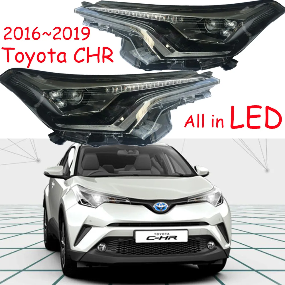 

1pcs 2017~2019y car bupmer head light for Toyota CHR headlight CH-R CH R car accessories LED daytime light fog for CHR headlamp