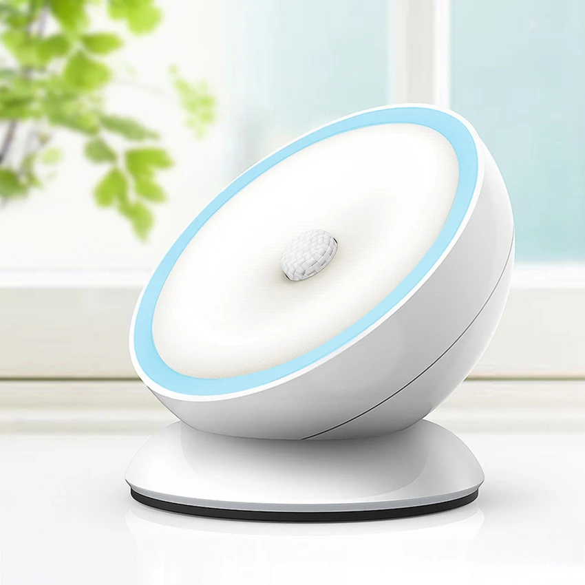 ติด-ได้ทุกที่เซ็นเซอร์ตรวจจับการเคลื่อนไหวแสง, ไฟ LED กลางคืนไฟหมุนได้360องศา, 2โหมด, ไฟติดผนังสีขาว/อบอุ่นสำหรับห้องโถง, ห้องนอน