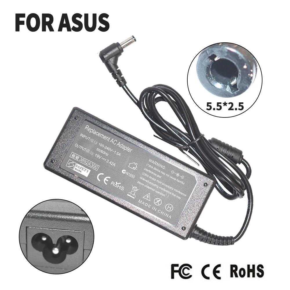 LAPTOP AC ADAPTER CHARGER FOR TOSHIBA 19V 3.42A PA3714U-1ACA FOR SATELLITE C655D C660 L300 L450 L500 1000