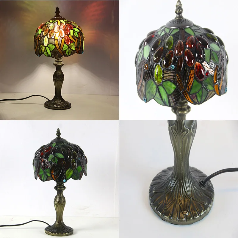 OURFENG Modern Table Lamp Tiffany Alloy Bedside LED Desk Light Luxury Decorative for Home Parlor Bed Room Office Hotel Study