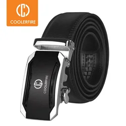 COOLERFIRE Famous Brand Belt Men Top Quality Genuine Luxury Leather Belts for Men Strap Male Metal Automatic Buckle ZD053