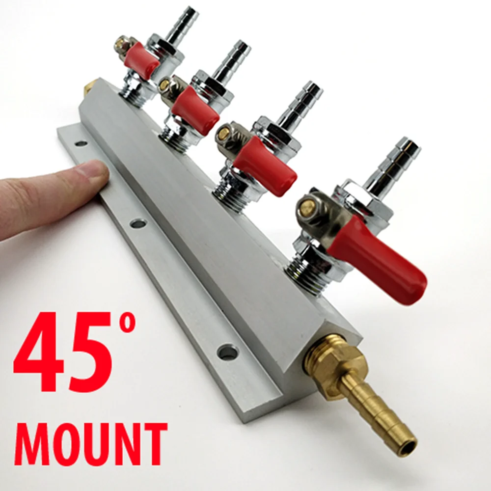 Kegland 4 Output / 4 Way Gas Line Manifold Splitter with Check Valves