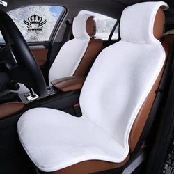 Faux fur Car Seat Cover winter White Universal Automotive interior Artificial fur Car Seat Cushion For toyota BMW Kia Mazda Ford