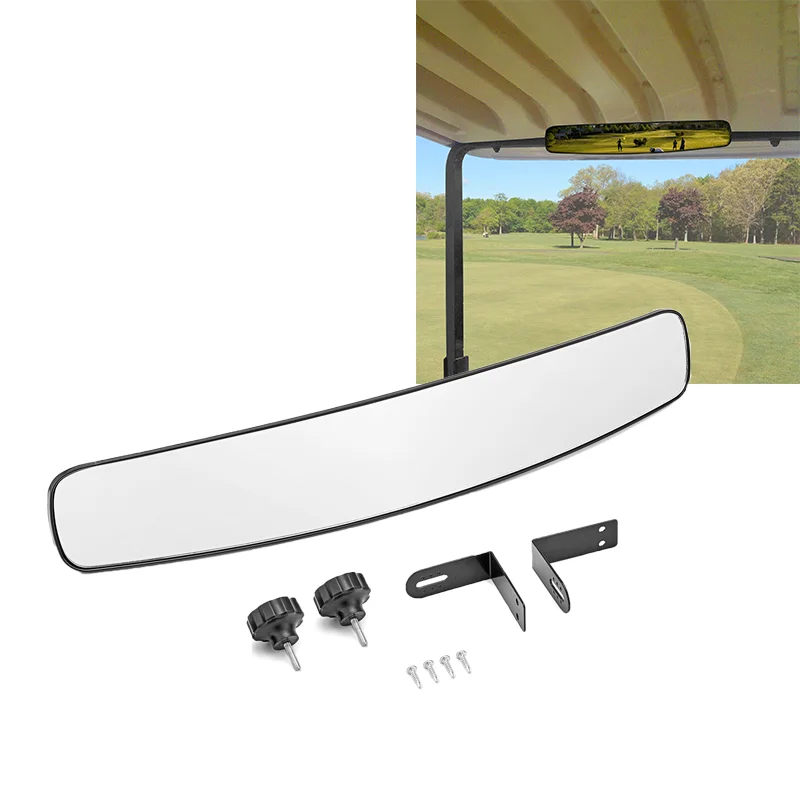 HD Wide View Rear Panoramic Convex Center Mirror Adjustable Angle For Club Car EZGO Yamaha Star Zone Carts 411 Auto Accessories