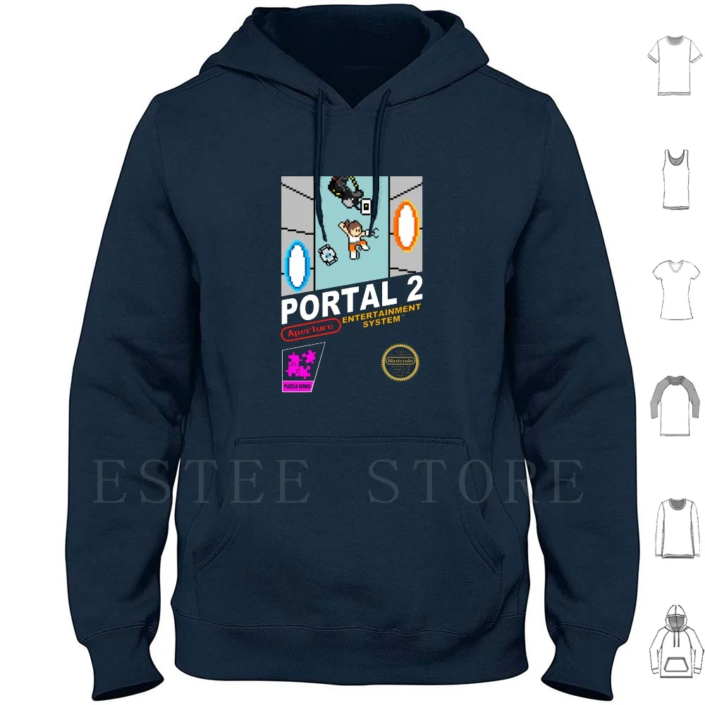 Portal 2-Nes Cover Hoodies Portal 2 Glados Valve Chell Nes Cover Classic Retro 8bits 8bit Pixel Pixelart Aperture