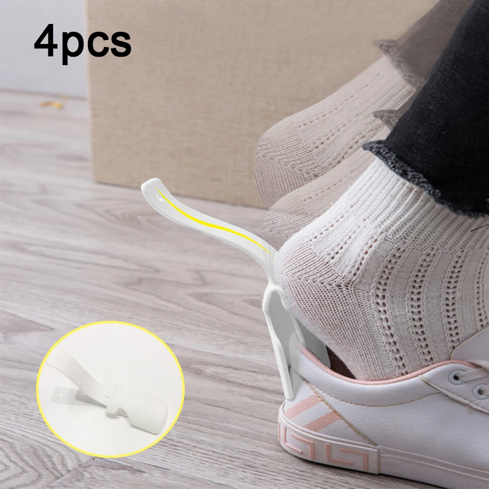 4Pcs Lifting Wear Shoe Helper Lifters Handled Shoe Horn Easy on & Off Shoe lazy Shoe Helper Unisex