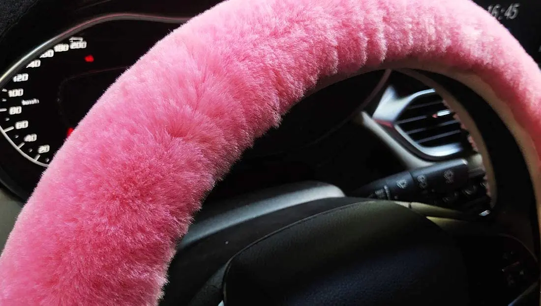3pcs Car Plush Steering Wheel Cover Gearshift Handbrake Cover Protector Decoration Warm Super Thick Plush Collar Soft Fur Winter