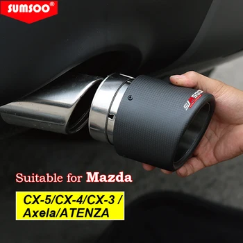 1 stuk SUMSOO genuin voor Mazda CX-5 cx-4 cx-3 Mazda Axela Mazda ATENZA uitlaatpijp gemodificeerde decoratieve koolstofvezel staart tips