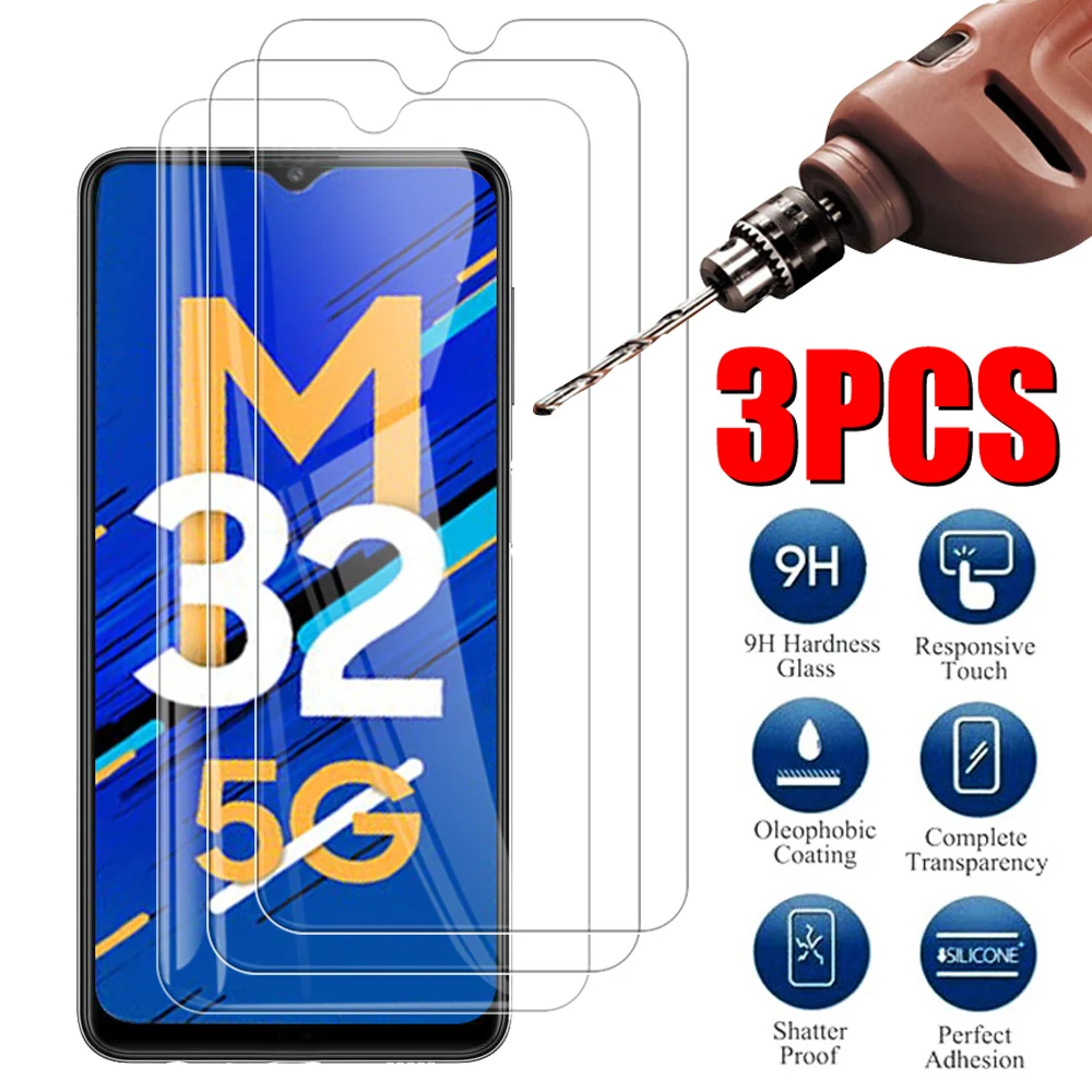 3PCS HD ป้องกันสำหรับ Samsung Galaxy M32 5G 6.5 "กระจกนิรภัยสำหรับ Samsung M32 5G กาแล็กซี่ M32 M32หน้าจอล้างฟิล์ม