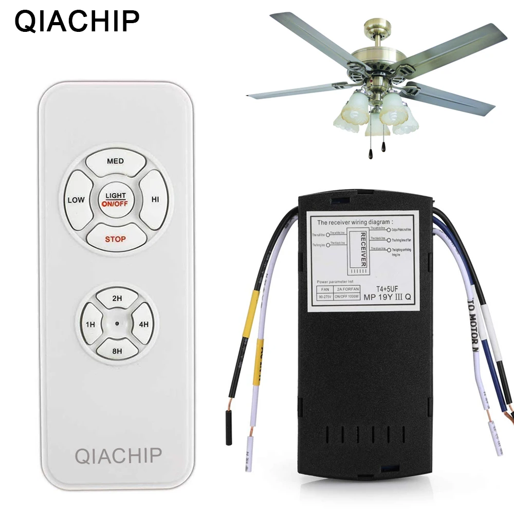 QIACHIP Universal Decke Fan Lampe Fernbedienung Kit AC 110-240V Timing Control Schalter Eingestellt Wind Geschwindigkeit Sender empfänger – Detail 1
