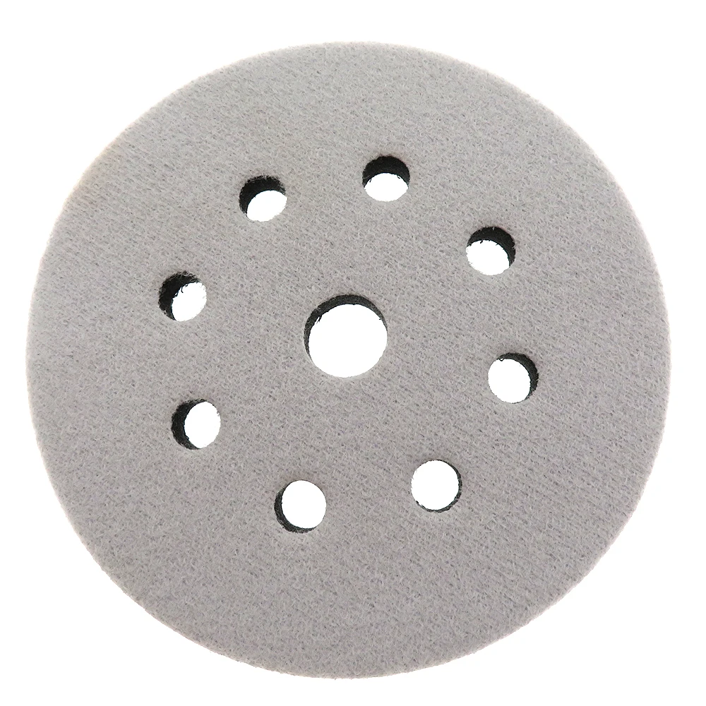 5 "9 หลุม 125 มม.อินเทอร์เฟซ Pad Hook และ LOOP Soft Foam Disc Pad สําหรับ Damping & ปกป้องแผ่นขัด (Pack of 5)