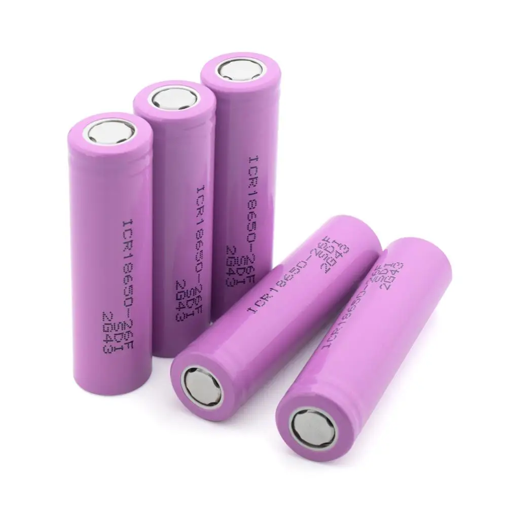 1/2/4/6/8/10 Pieces 3.7V Pink Rechargeable  ICR 18650-26F 2600mAh Li-ion Lithium Batteries   Flat-top 18650 Battery