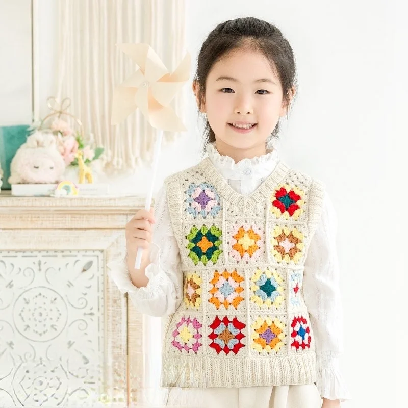 Susan's Family Crochet Kit Parent-child Granny Square Crochet Sweater Jacket DIY Handmade Knitting Gift Materials Package