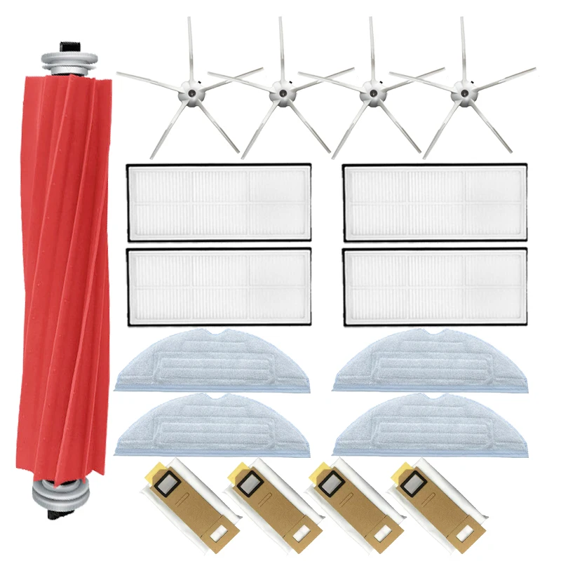 الرئيسية الجانب فرشاة هيبا تصفية قابل للغسل ممسحة الملابس الغبار حقيبة ل شاومي Roborock T7 T7S زائد S7 G10 مكنسة كهربائية الملحقات