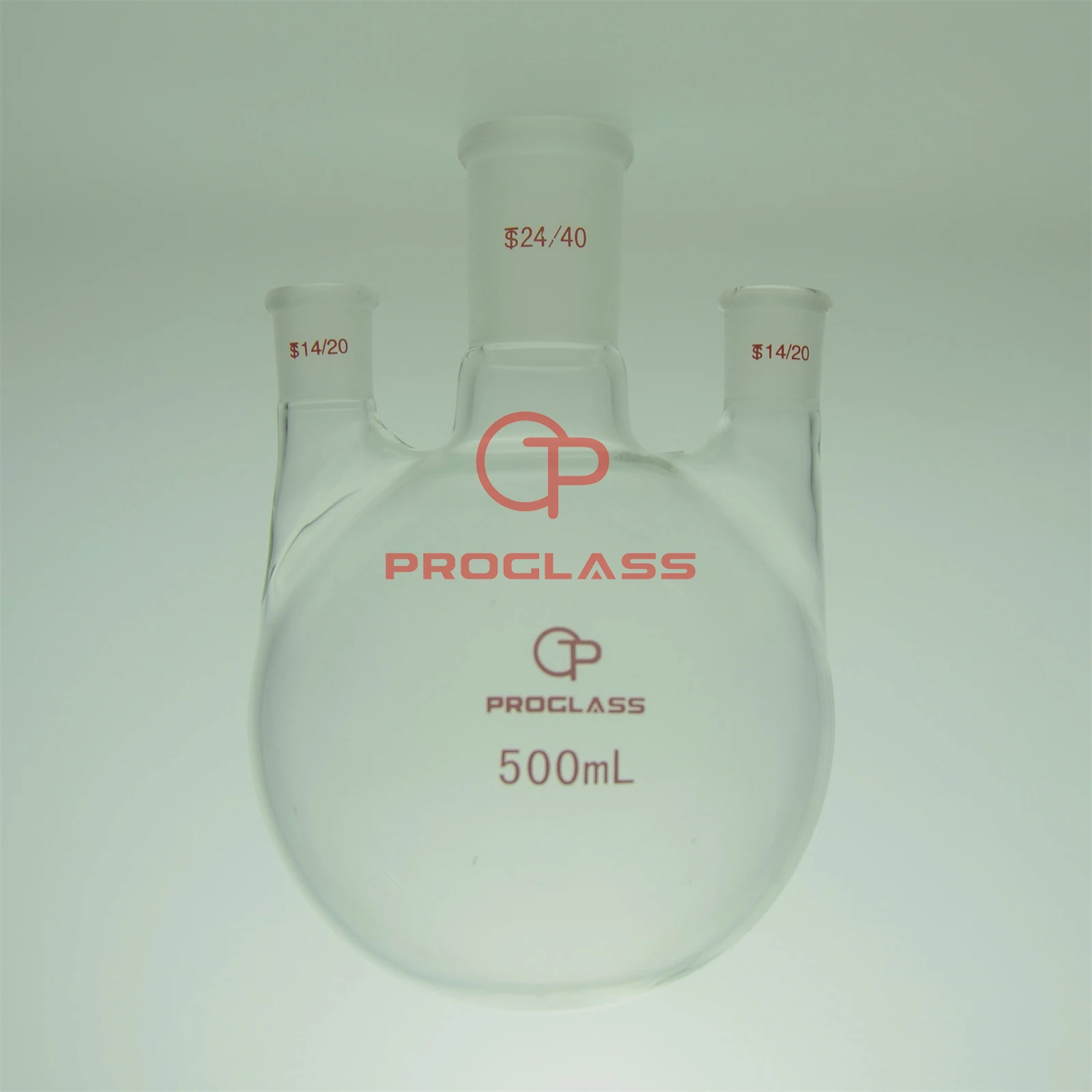 Three Necks Round Bottom Flask ,HAND BLOWERING,500mL,24/40 Center Joint,14/20 Sides Joint