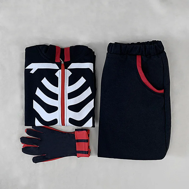 Anime Kemono Jihen Cool Skeleton Kabane Kusaka Cosplay Hoodie Tshirt Harem Pants Casual Outfit Wig Halloween Costume Shoes Boots