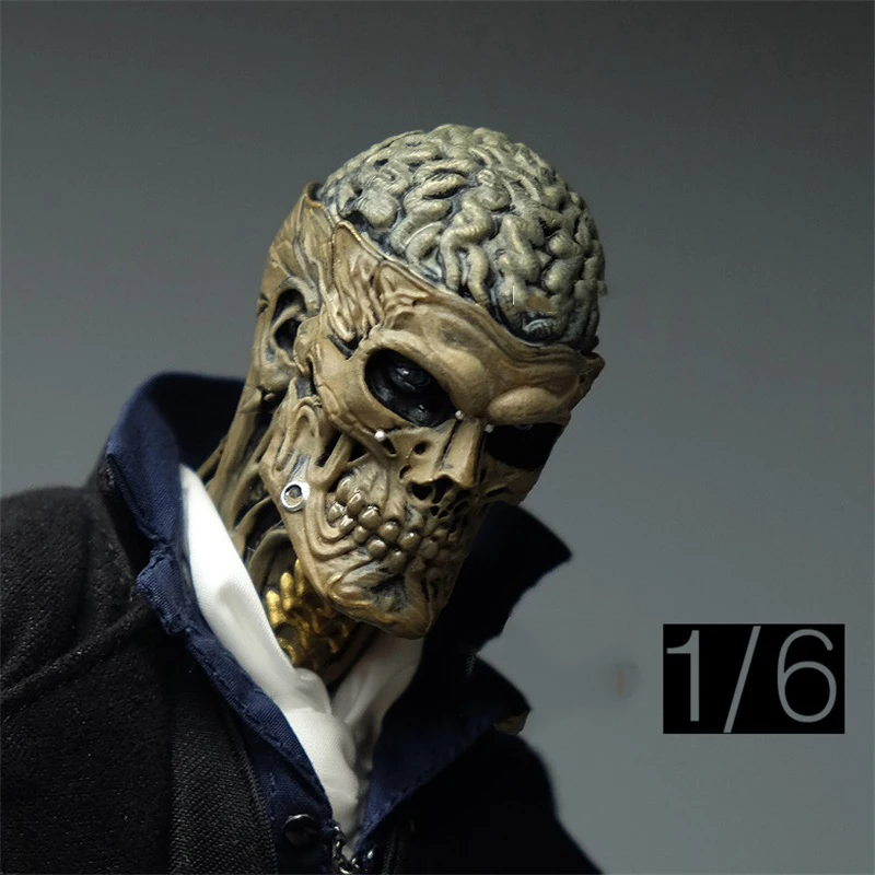 

In Stock 1/6 Scale Zombie Boy Skeleton Boy Head Sculpture For Mostly 12 Inch Doll Soldier Figures Collection