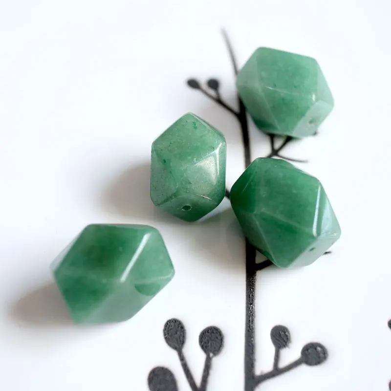 4 pcs/lot Natural Aventurine Faceted Nugget 9x12mm 13x18mm Loose Beads Jewelry Making DIY for Women