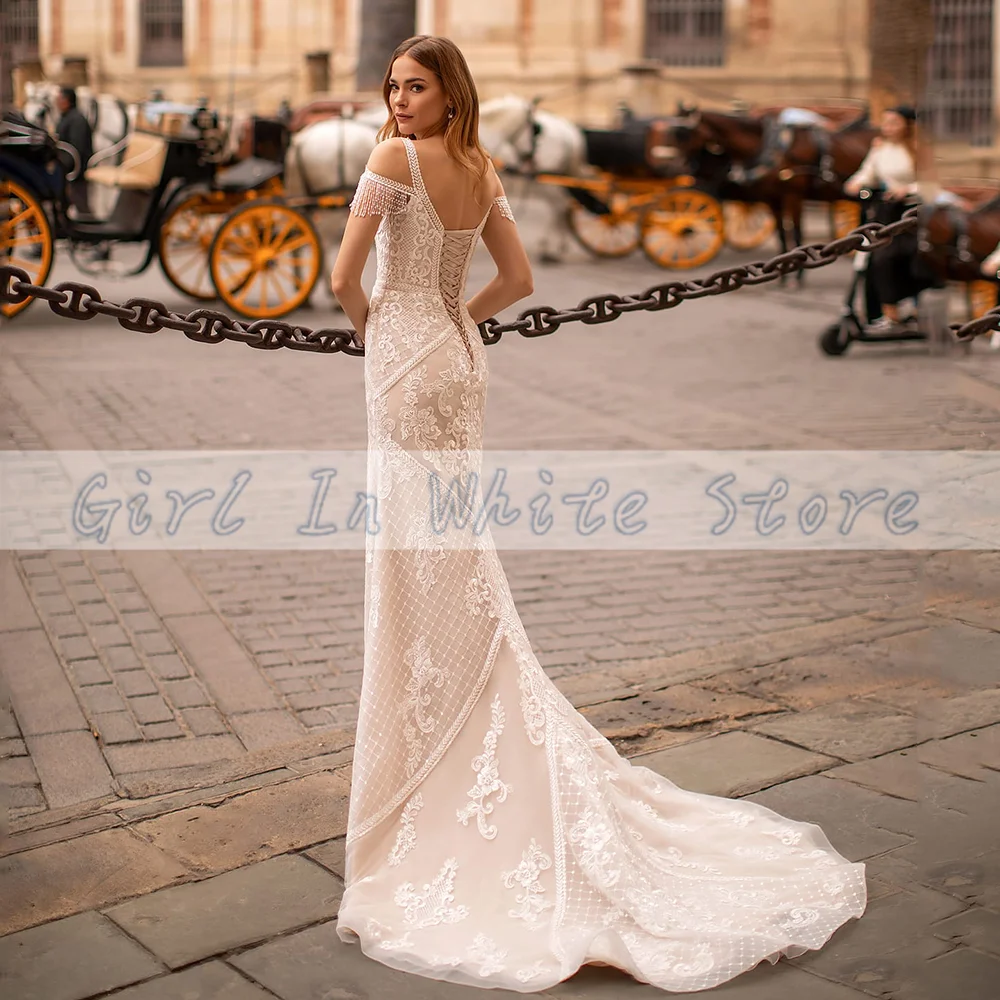 Gorgeous Sweetheart Neck Mermaid Wedding Dresses 2021 Court Train Appliques Lace-up Beading Sheath Sexy Trumpet Bridal Gown