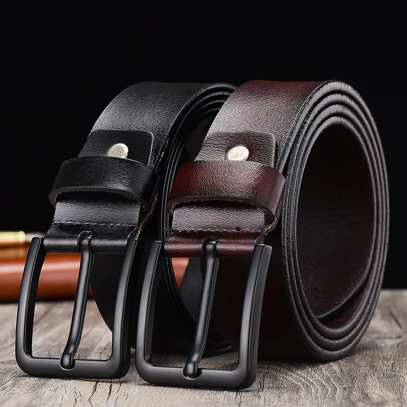 Peikong Vintage style pin buckle cow genuine leather belts for men 130cm high quality mens belt cinturones hombre free shipping