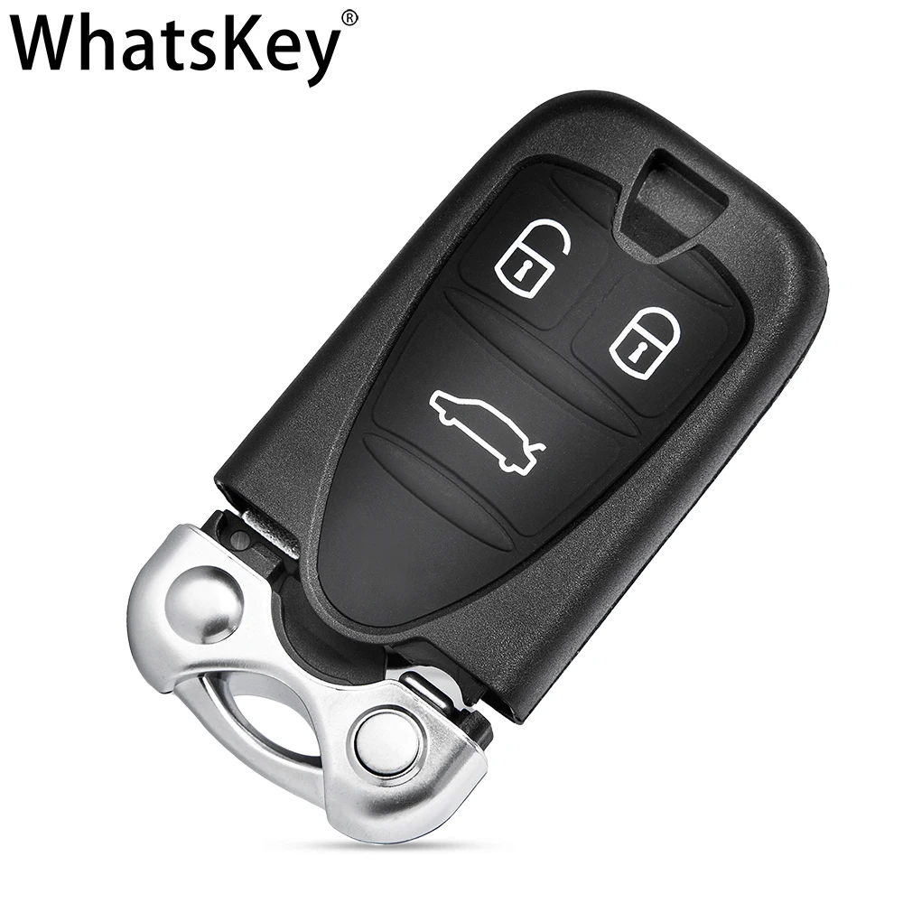 WhatsKey-carcasa de tarjeta de llave inteligente remota, 3 botones, para Alfa Romeo 159, Brera156, Spider, carcasa de repuesto, hoja sin cortar